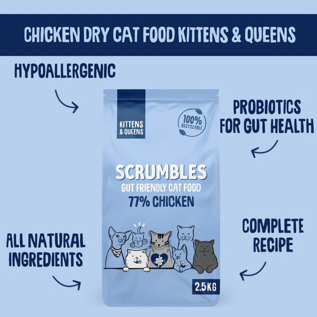 Scrumbles Dry Cat Food Kitten Chicken 750g