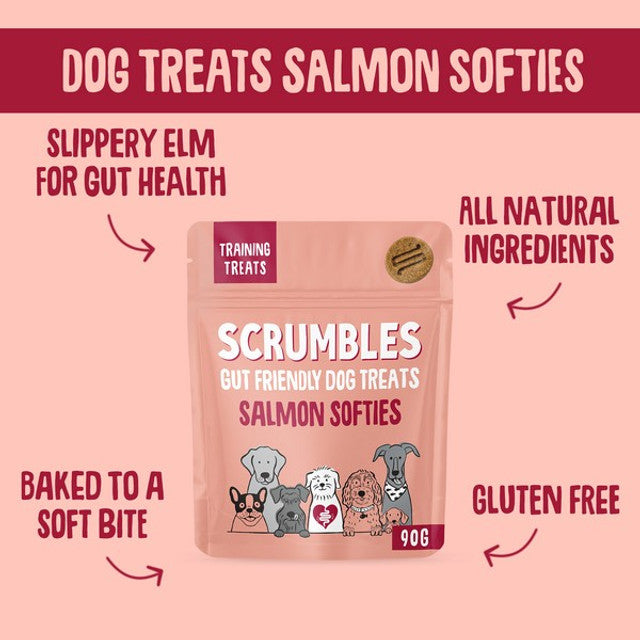 Scrumbles Dog Treats Softies Salmon Training Treats 90g Case of 8