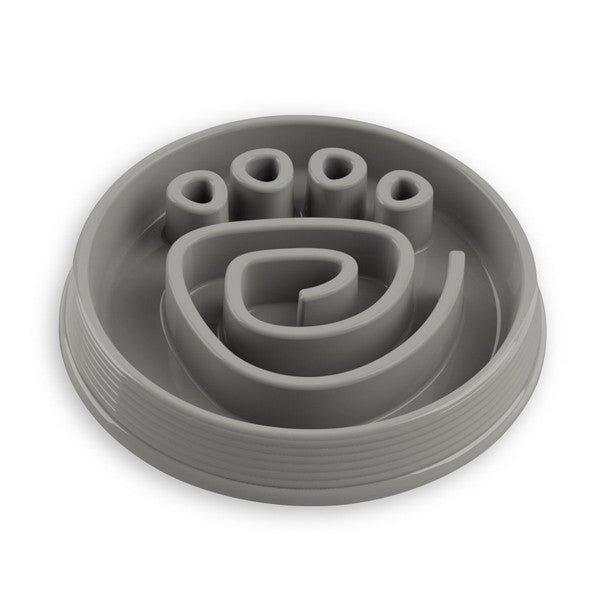 Tarhong Slow Chow TM Paw Maze Feeder Gray Interactive Slow Feeding Pet Bowl for Dogs & Cats