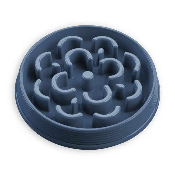 Tarhong Slow Chow Medallion Dog Feeder Bowl Medium Blue, Slow Feeding Puzzle Pet Dish, 9.8″ x 1.6″