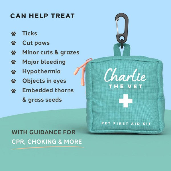 Charlie The Vet Mini Pet First Aid Kit Emergency Pet Care Supplies for Dogs & Cats Compact Travel-Friendly Kit