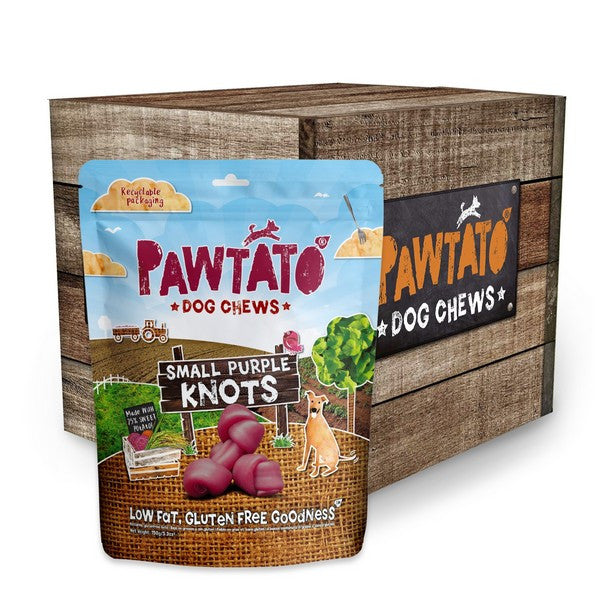 Pawtato Purple Knots Healthy Dog Chews Natural Treats for Dogs, 150g Pack of 6