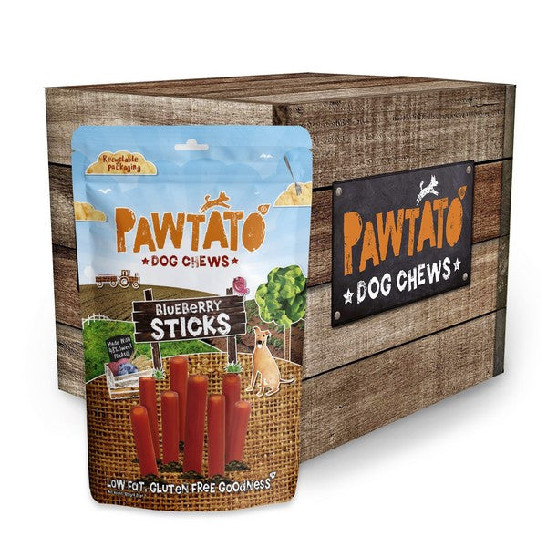 Pawtato Sticks Blueberry Dog Treats 120g Healthy Chewy Snack Cse 6