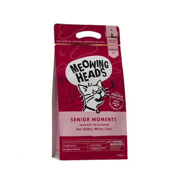Meowing Heads Senior Moments Cat Food 1.5kg Nutrient-Rich Formula for Older Cats