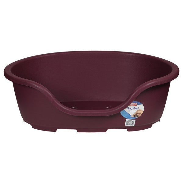 Animal Instincts Plastic Pet Bed Durable Dog & Cat Bed, Aubergine 53cm