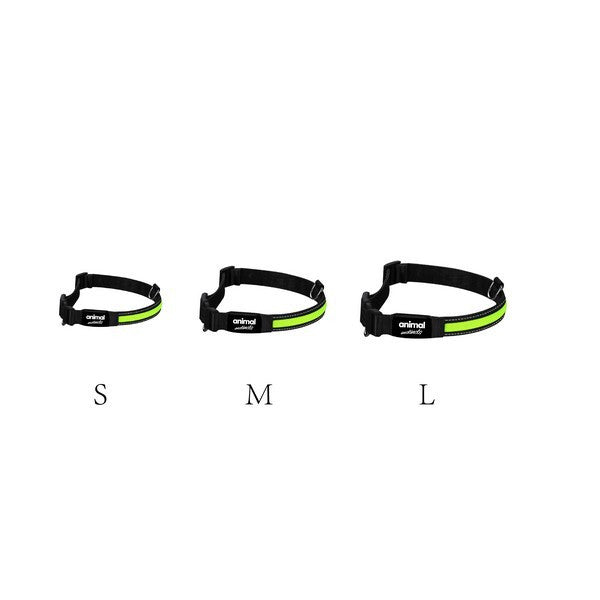 Animal Instincts Flashing Safety Dog Collar Yellow Small 35-40cm LED Light Adjustable Pet Collar