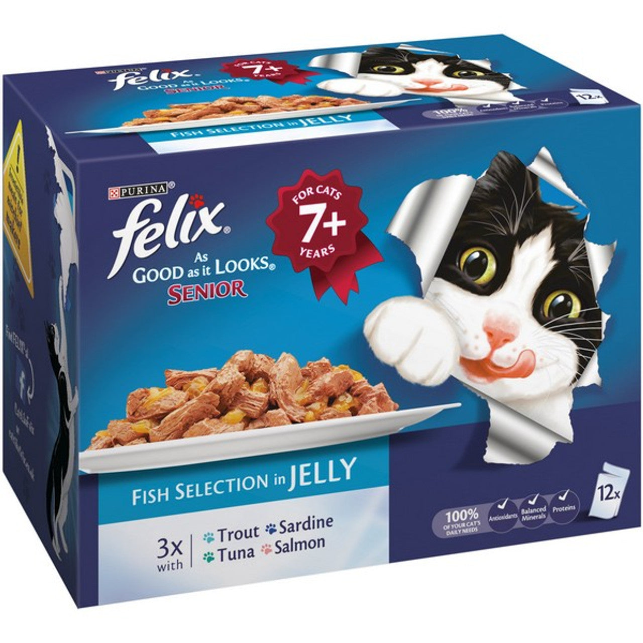 Felix Senior AGAIL Mixed Variety Fish (12Pk) 100g Case of 4