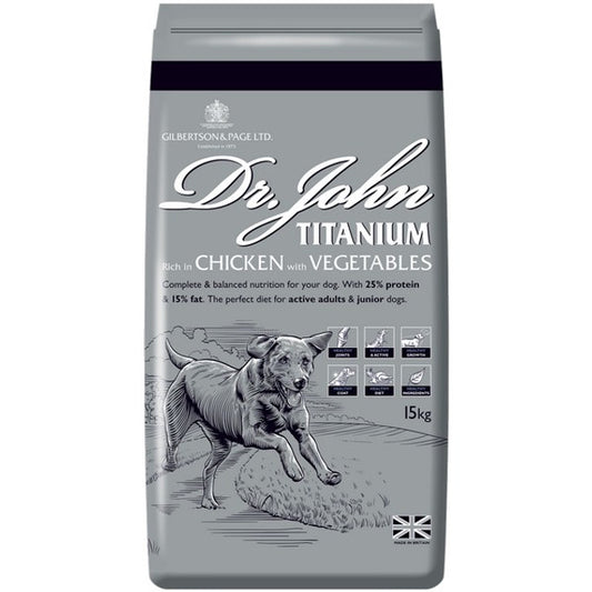 Dr John Titanium Chicken with Vegetables 25% Protein 15kg