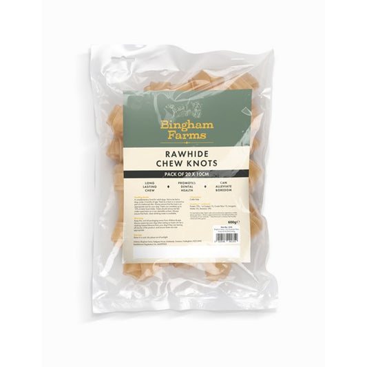 Bingham Farms 10cm Rawhide Chew Knots 20 Pk [SNG] 600g