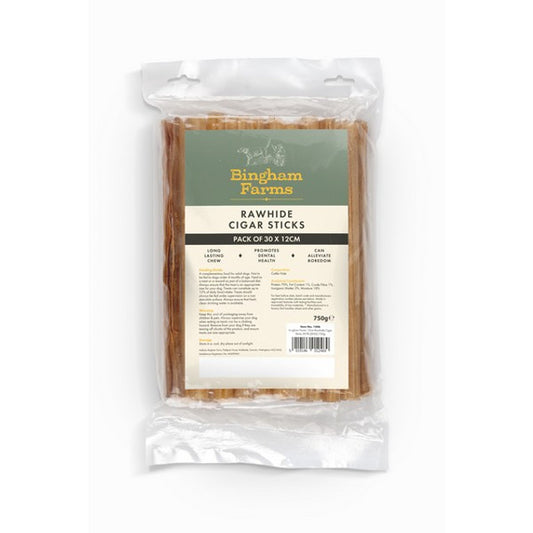 Bingham Farms 12cm Rawhide Cigar Sticks 30 Pk [SNG] 750g