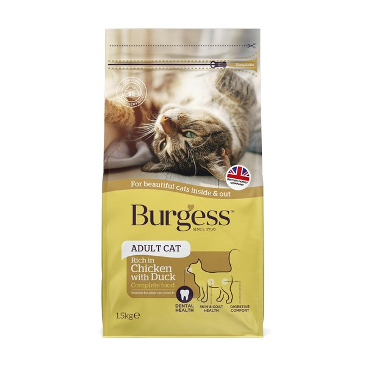 Burgess Adult Cat Chicken and Duck 1.5kg