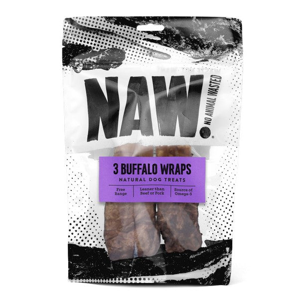 NAW Buffalo Dog Wraps 3-Pack High-Protein Chewy Treats for Dogs