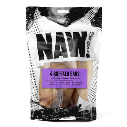NAW Buffalo Ears Dog Chews Natural Long-Lasting Treats 4 Pack