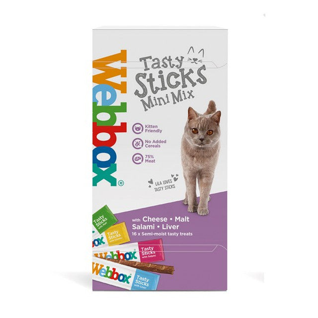 Webbox Cats Del Mini Mix Cheese/Salam/Malt/Lvr 16Stk