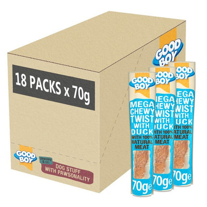 Good Boy Pawsley & Co Mega Chewy Twist Duck 70g Case of 18