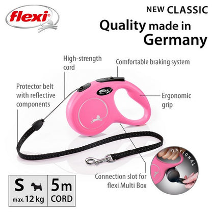 Flexi New Classic S Cord 5m Pink