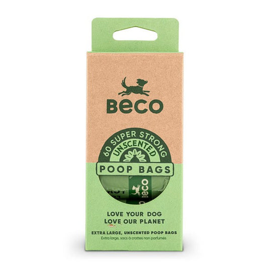 Dog Poop Bags Unscented Recycled Beco 60 Pack