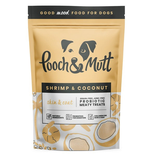 Pooch and Mutt Skin & Coat Probiotic Meaty Dog Treats Healthy Gut Support 120g Pack of 7