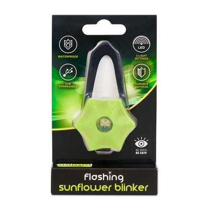 Animal Instincts Flashing Safety USB Dog Blinker Light Sunflower Shape, Yellow