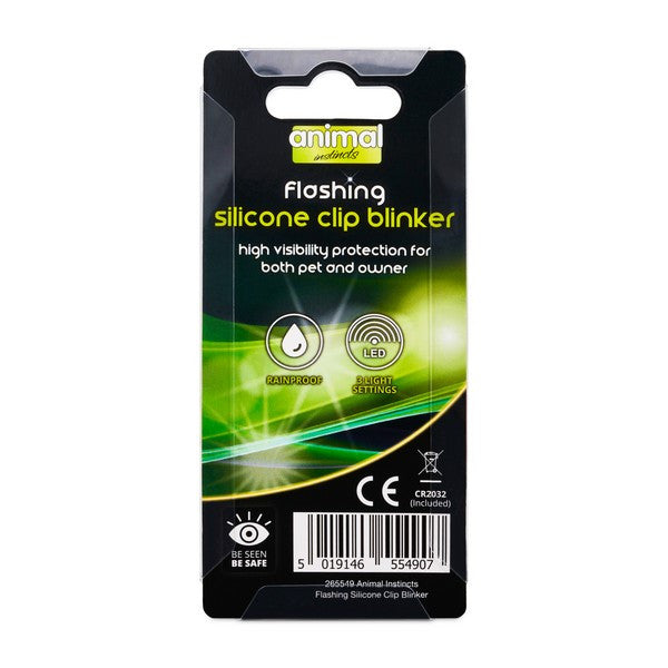 Animal Instincts Flashing Safety Clip LED Blinker for Dogs Silicone, Orange