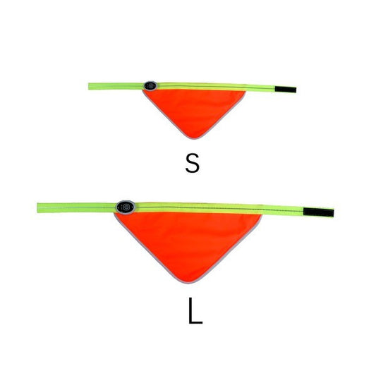 Animal Instincts Flashing Reflective Dog Bandana Orange/Yellow S/M Safety Visibility Accessory for Pets