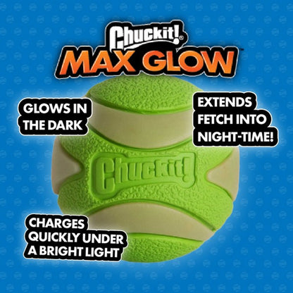 Chuckit! Max Glow Ultra Squeaker 1Pk Medium 6.3cm