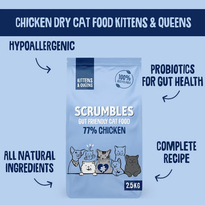 Scrumbles Dry Cat Food Kitten Chicken 750g