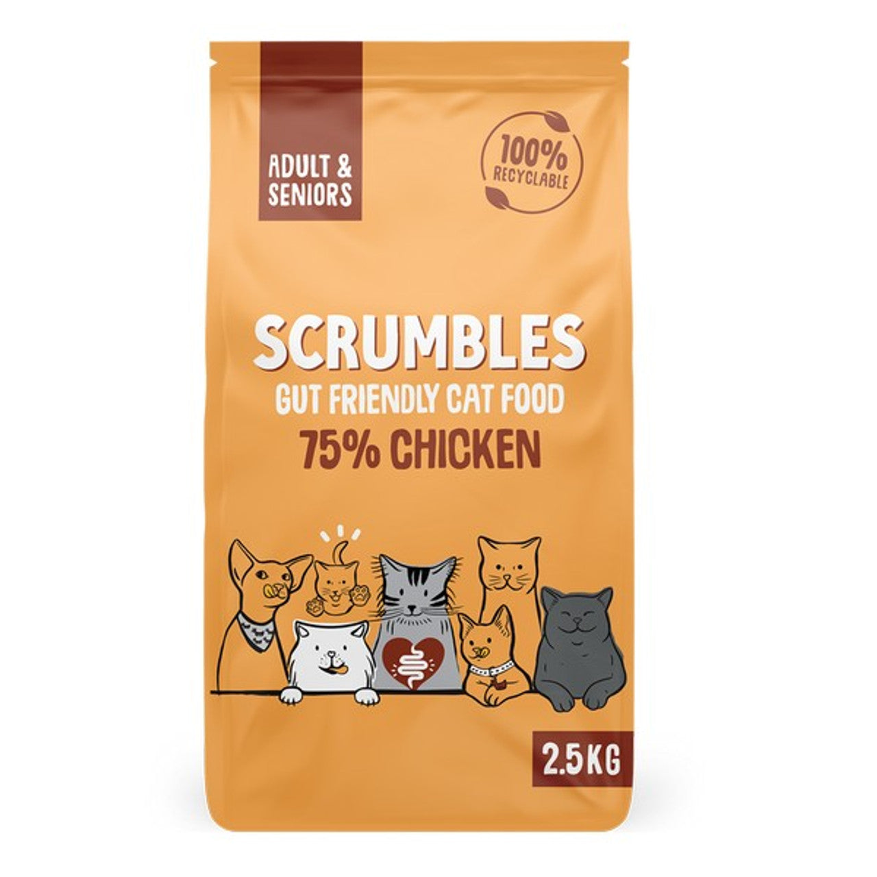 Scrumbles Dry Cat Food Adult Chicken 2.5kg