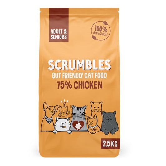 Scrumbles Dry Cat Food Adult Chicken 2.5kg