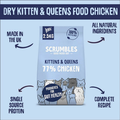 Scrumbles Dry Cat Food Kitten Chicken 2.5kg