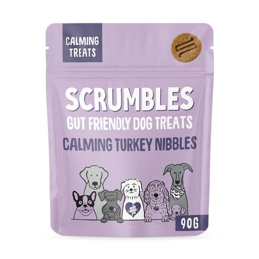 Scrumbles Dog Treats Nibbles Turkey Calming Treats 100g Case of 8
