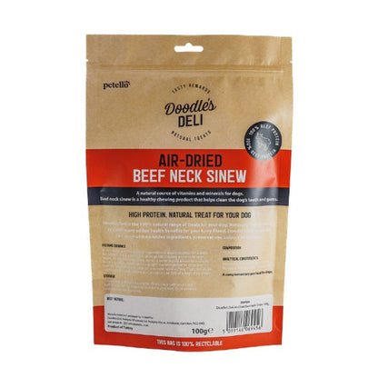 Doodles Deli Air Dried Beef Neck Sinew 8 x 100g
