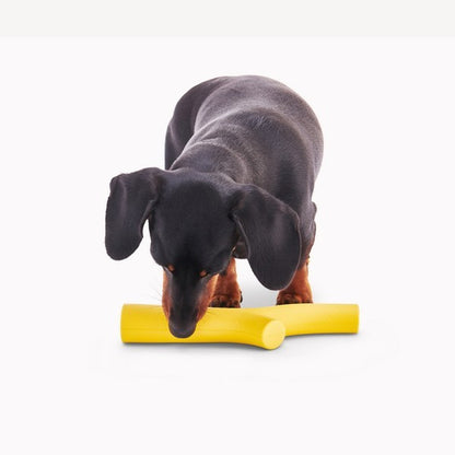 Beco Natural Rubber Dog Toy Super Stick Chew Toy Durable for Aggressive Chewers Yellow