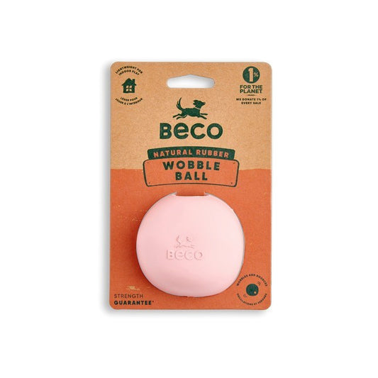 Beco Natural Rubber Ball Toy Pink Durable Dog Chew Toy for Small & Medium Dogs Non-Toxic Pet Play Accessory