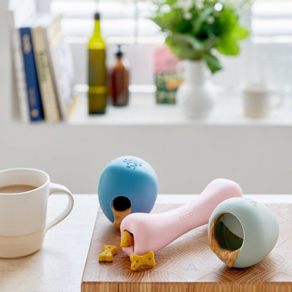 Beco Natural Rubber Enrichment Toy Blue Durable Dog Chew & Interactive Play Toy