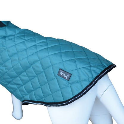 Henry Wag Teal Quilted Dog Jacket Large 55cm