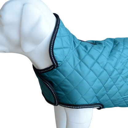 Henry Wag Teal Quilted Dog Jacket Large 55cm
