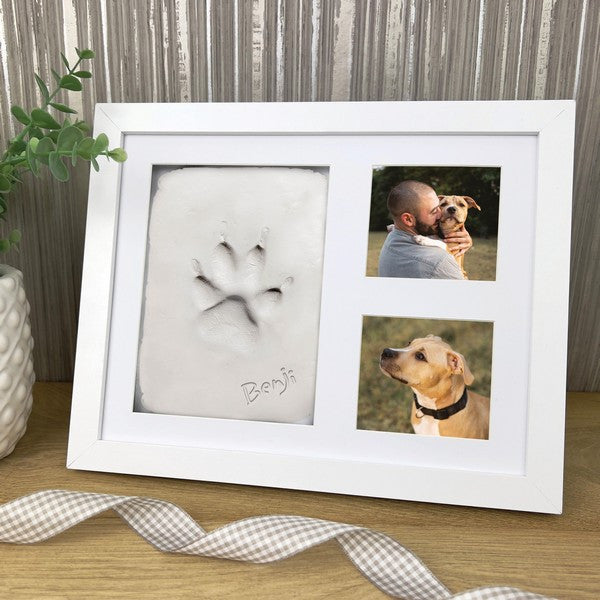 Oh So Precious Paw Print Clay Mould & Photo Frame Pet Keepsake Kit for Dogs & Cats