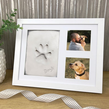 Oh So Precious Paw Print Clay Mould & Photo Frame Pet Keepsake Kit for Dogs & Cats