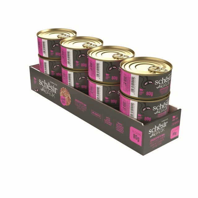Schesir After Dark Wholefood Adult Cat Chicken & Ham 80g Case of 12