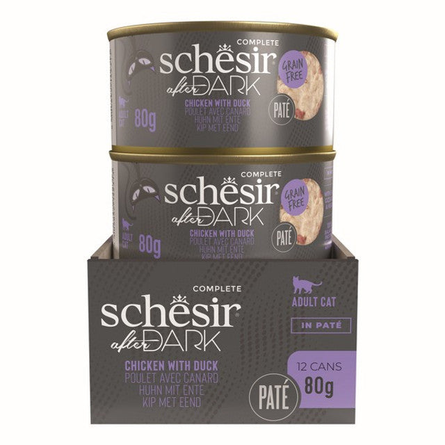 Schesir After Dark Pate Adult Cat Chicken & Duck 80g Case of 12