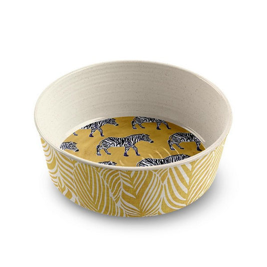Tarhong Safari Zebra Print Pet Bowl Medium Non-Slip Dog & Cat Feeding Bowl, Durable Melamine 6.7 Inch x 2.3 Inch