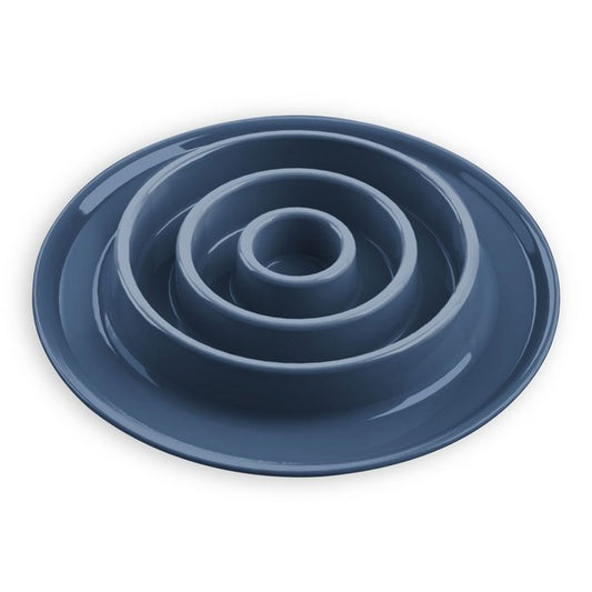Tarhong Slow Chow™ Dog Slow Feeder Bowl Anti-Gulp Concentric Circle Design, Durable Pet Feeding Dish, Blue