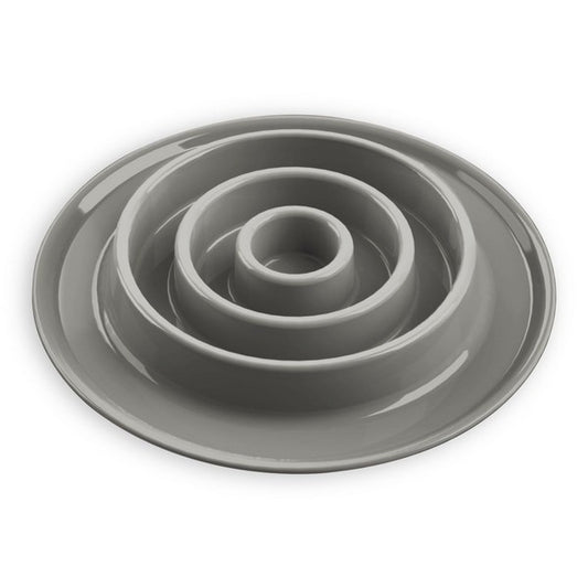 Tarhong Slow Chow™ Concentric Circle Dog Feeder Bowl Interactive Slow Feed Pet Bowl for Healthy Eating Gray