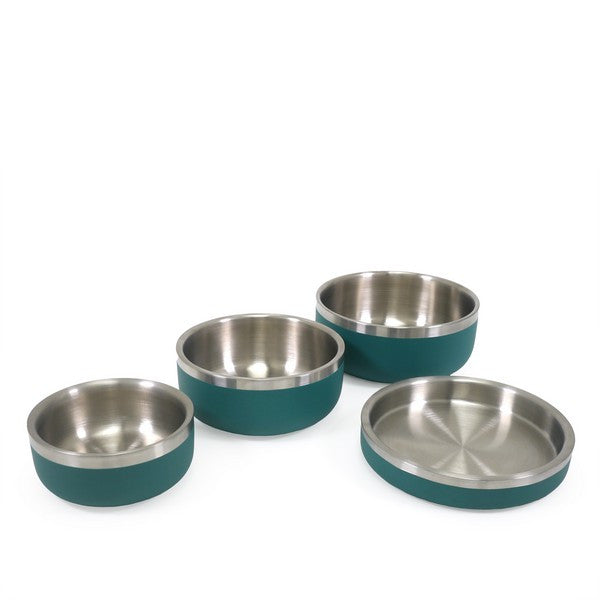 Rosewood Double Wall Stainless Steel Pet Bowl Insulated Dog Food Bowl Teal