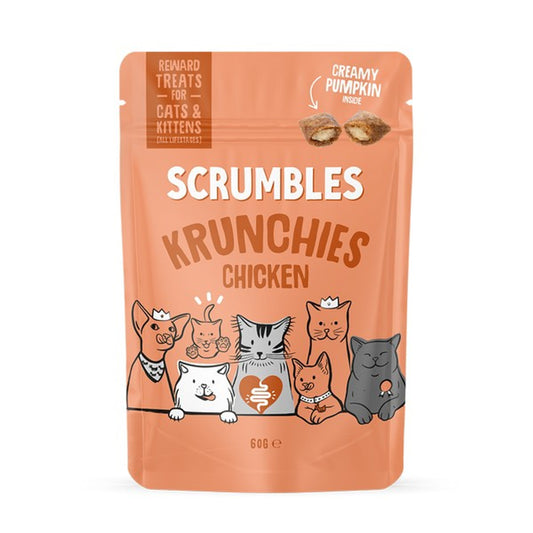 Scrumbles Krunchies Chicken Training Cat Pillow Treats 60g