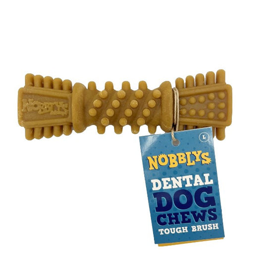 Petello Nobblys Dog Chew Treat Tough Brush with Peanut Butter 80g Durable Dental Snack for Dogs