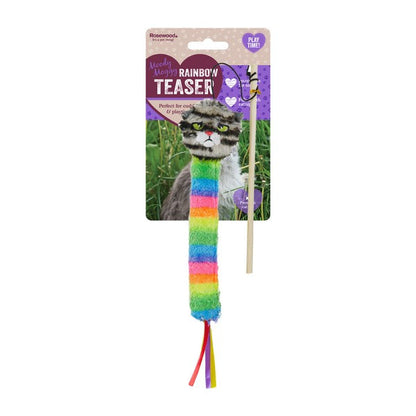 Rosewood Moody Moggy Rainbow Teaser Cat Toy Interactive Feline Play