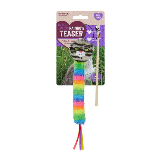 Rosewood Moody Moggy Rainbow Teaser Cat Toy Interactive Feline Play