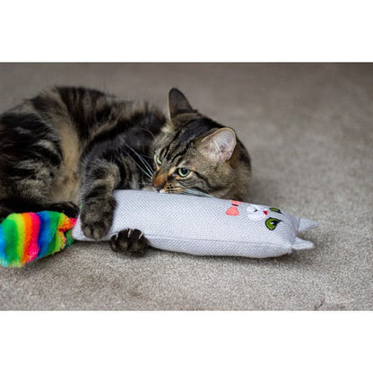 Rosewood Moody Moggy Rainbow Cat Kicker Interactive Cat Toy for Cats, Durable Plush & Colorful Design